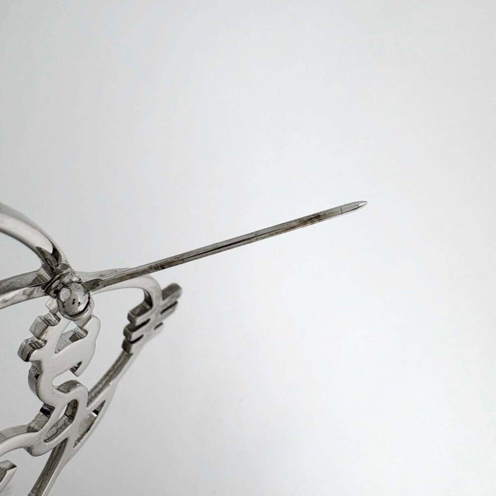 CHANEL Silver Logo Brooch - Picture 5 of 7